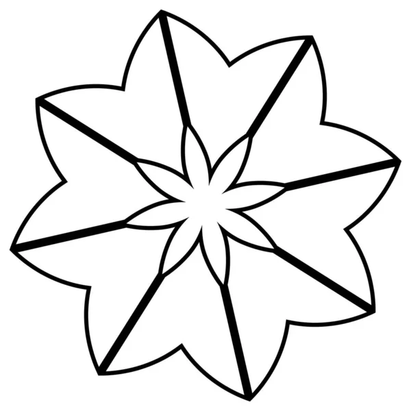 Abstraktes Kreisförmiges Radiales Geometrisches Vektorelement Symbol Illustration Motiv Mandala Design — Stockvektor