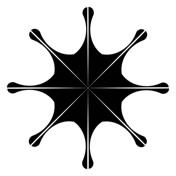 Astratto Circolare Radiale Elemento Vettoriale Geometrico Icona Illustrazione Motif Mandala — Vettoriale Stock