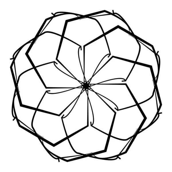 Abstraktní Kruhový Radiální Geometrický Vektorový Prvek Ikona Ilustrace Motiv Mandala — Stockový vektor