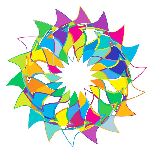 Abstract Circular Radial Geometric Vector Element Icon Illustration Motif Mandala — Stock Vector
