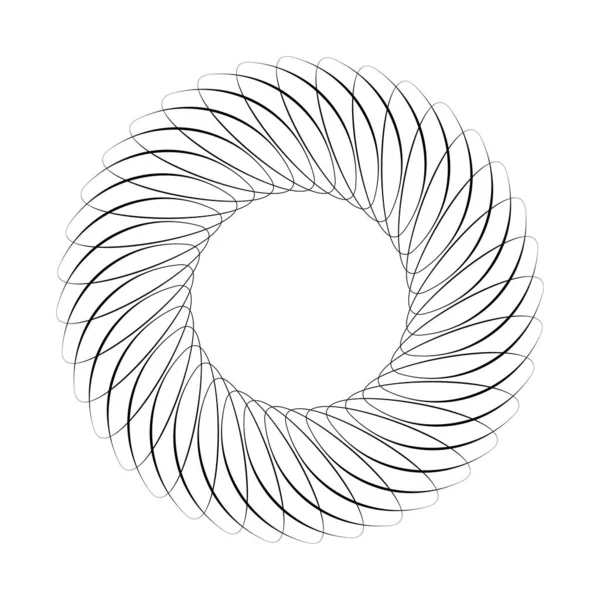 Abstract Circular Radial Geometric Vector Element Icon Illustration Motif Mandala — Stock Vector