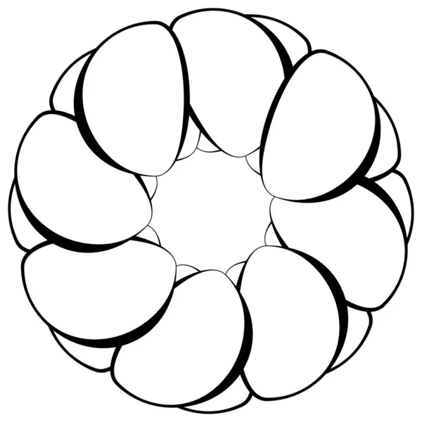 Абстрактний Круглий Радіально Геометричний Векторний Елемент Іконка Ілюстрація Мотив Дизайн — стоковий вектор