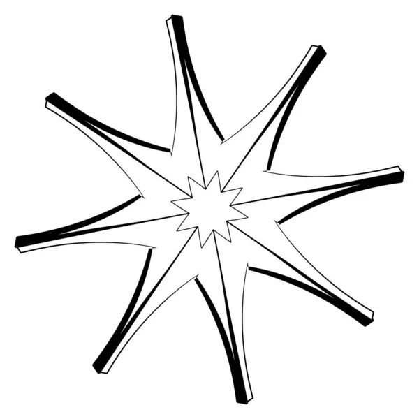 Astratto Circolare Radiale Elemento Vettoriale Geometrico Icona Illustrazione Motif Mandala — Vettoriale Stock