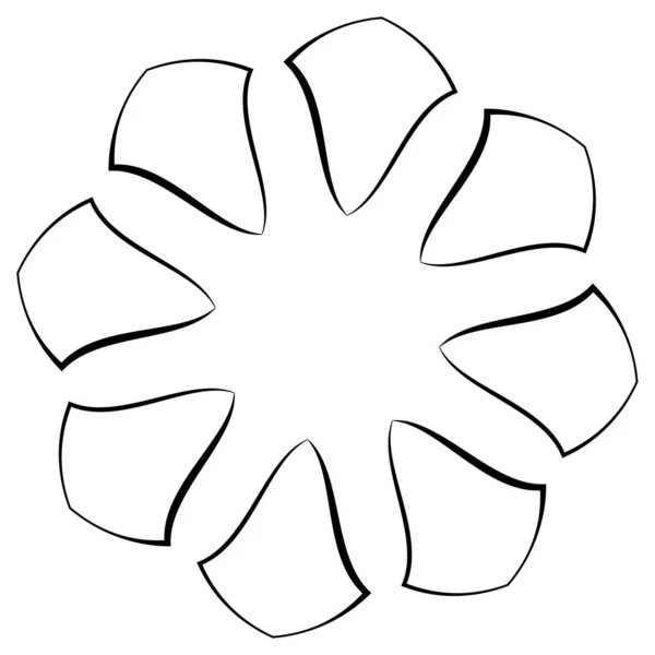 Радиационная Мандала Круглый Геометрический Мотив Иконка Форма Векторная Иллюстрация Запаса — стоковый вектор