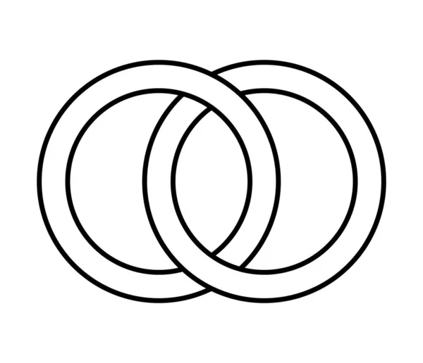 Interlaço Interligado Cruzando Círculos Anéis Forma Simbólica Abstrata Ícone —  Vetores de Stock