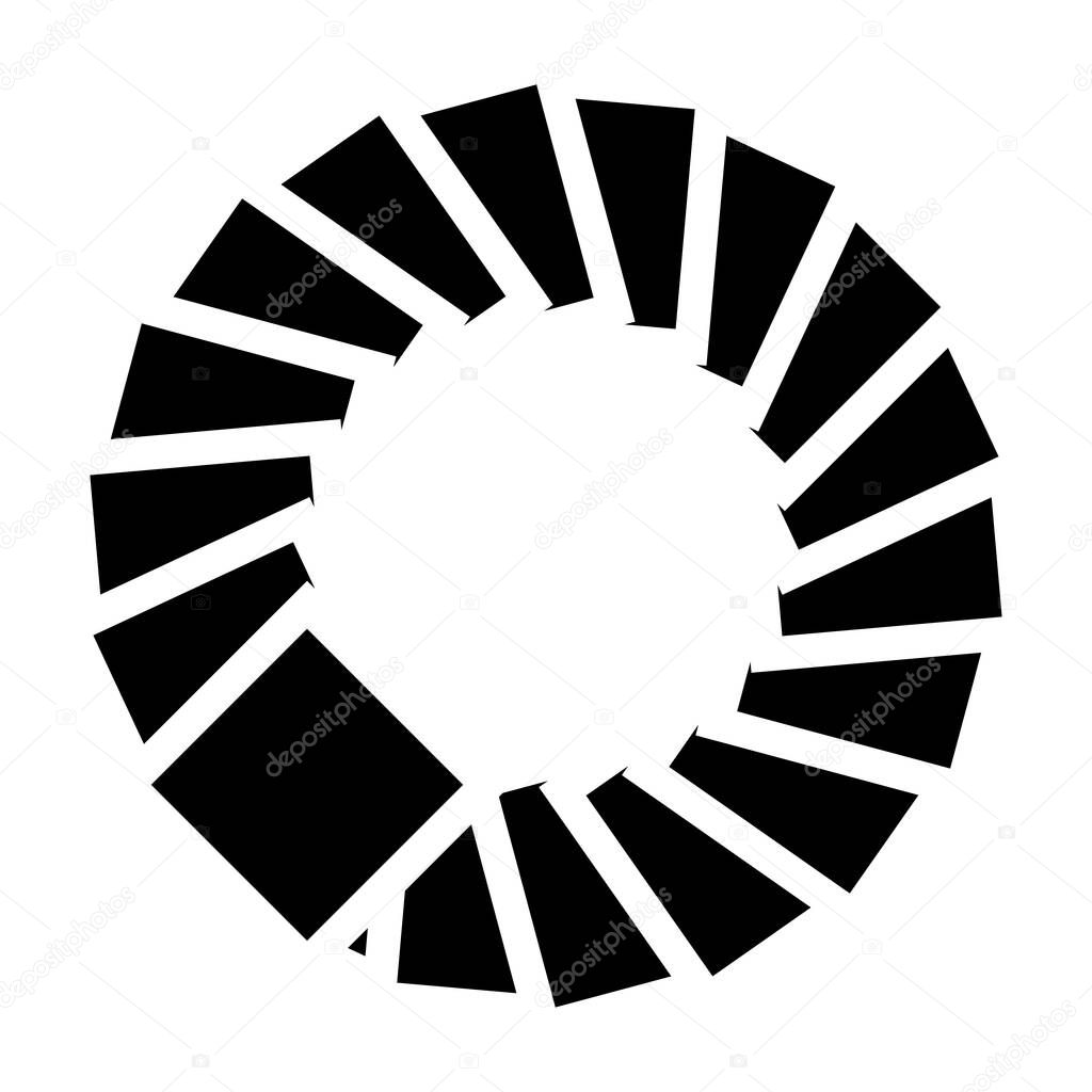 Abstract circular, radial geometric vector element, icon, illustration. Motif, mandala design - stock vector illustration, clip-art graphics