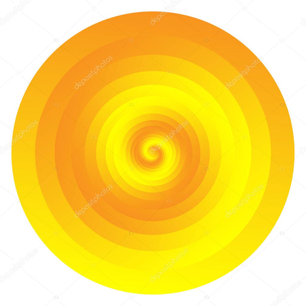 Geometric circle design shape with random shaded, gradient fill