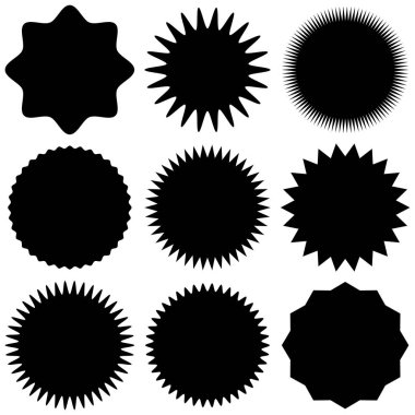 Soyut geometrik şekillerin siyah ve beyaz vektör çizimi