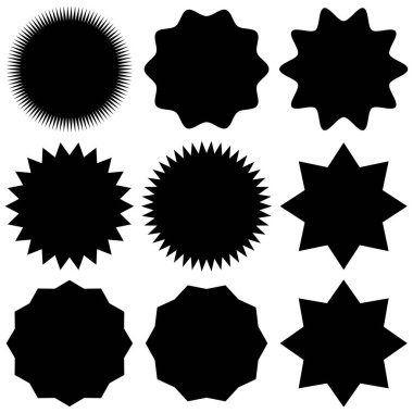 Siyah ve beyaz yıldız kümesi, vektör illüstrasyonu