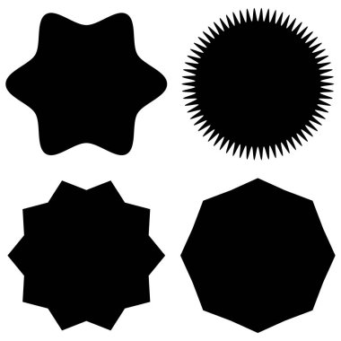 Siyah ve beyaz yıldız kümesi, vektör illüstrasyonu