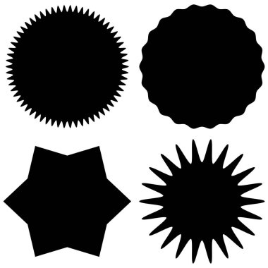 Siyah ve beyaz yıldız kümesi, vektör illüstrasyonu