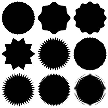 Yuvarlak çerçeveli bir yıldızın siyah ve beyaz vektör çizimi.