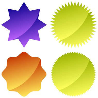 Vektör parlatıcı çıkartmalar kümesi