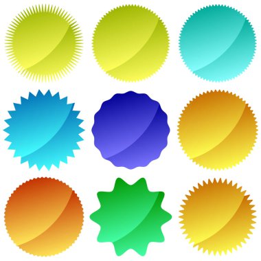 Farklı renkte vektör etiketleri