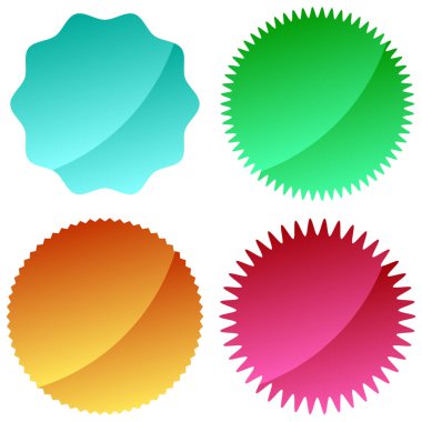 Farklı renkte vektör etiketleri