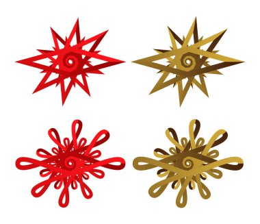 Gradyan doldurulmuş gölgelenmiş tasarım ögesi, geometrik şekil seti - stok vektör illüstrasyonu, klip- art grafikleri