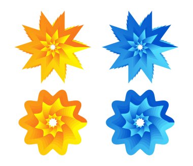 Gradyan doldurulmuş gölgelenmiş tasarım ögesi, geometrik şekil seti - stok vektör illüstrasyonu, klip- art grafikleri