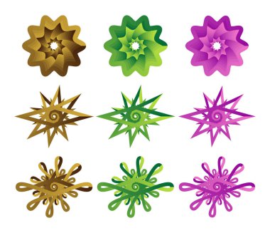 Gradyan doldurulmuş gölgelenmiş tasarım ögesi, geometrik şekil seti - stok vektör illüstrasyonu, klip- art grafikleri