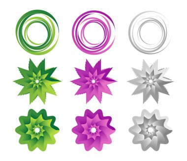 Gradyan doldurulmuş gölgelenmiş tasarım ögesi, geometrik şekil seti - stok vektör illüstrasyonu, klip- art grafikleri