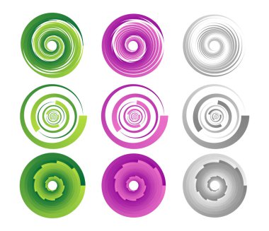 Gradyan doldurulmuş gölgelenmiş tasarım ögesi, geometrik şekil seti - stok vektör illüstrasyonu, klip- art grafikleri