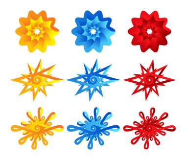 Gradyan doldurulmuş gölgelenmiş tasarım ögesi, geometrik şekil seti - stok vektör illüstrasyonu, klip- art grafikleri