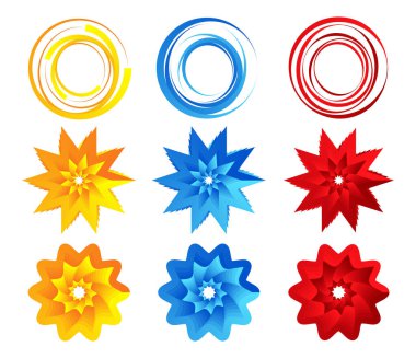 Gradyan doldurulmuş gölgelenmiş tasarım ögesi, geometrik şekil seti - stok vektör illüstrasyonu, klip- art grafikleri