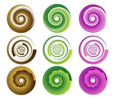 Gradyan doldurulmuş gölgelenmiş tasarım ögesi, geometrik şekil seti - stok vektör illüstrasyonu, klip- art grafikleri