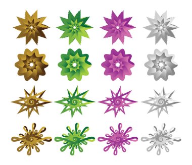 Gradyan doldurulmuş gölgelenmiş tasarım ögesi, geometrik şekil seti - stok vektör illüstrasyonu, klip- art grafikleri