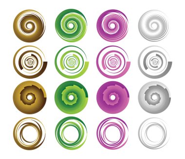 Gradyan doldurulmuş gölgelenmiş tasarım ögesi, geometrik şekil seti - stok vektör illüstrasyonu, klip- art grafikleri