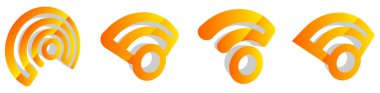 Kablosuz, kablosuz sinyal, internet, kablosuz şekil simgesi, sembol - stok vektör çizimi, klip- sanat grafikleri