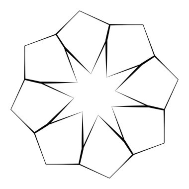 Mandala yayılıyor. Dairesel geometrik motif, simge, şekil - stok vektör çizimi, klip- sanat grafikleri