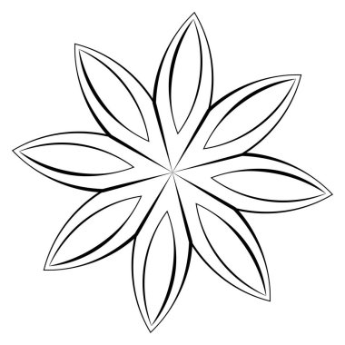 Mandala yayılıyor. Dairesel geometrik motif, simge, şekil - stok vektör çizimi, klip- sanat grafikleri
