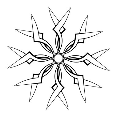 Mandala yayılıyor. Dairesel geometrik motif, simge, şekil - stok vektör çizimi, klip- sanat grafikleri