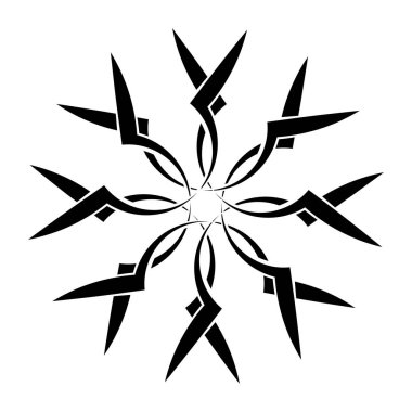 Mandala yayılıyor. Dairesel geometrik motif, simge, şekil - stok vektör çizimi, klip- sanat grafikleri