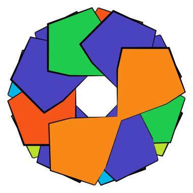 Mandala yayılıyor. Dairesel geometrik motif, simge, şekil - stok vektör çizimi, klip- sanat grafikleri