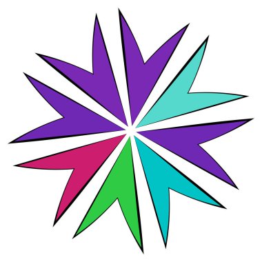 Mandala yayılıyor. Dairesel geometrik motif, simge, şekil - stok vektör çizimi, klip- sanat grafikleri