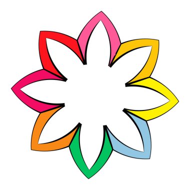 Mandala yayılıyor. Dairesel geometrik motif, simge, şekil - stok vektör çizimi, klip- sanat grafikleri