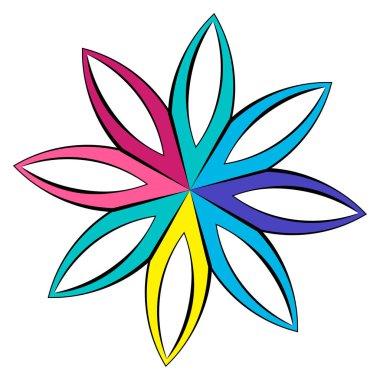 Mandala yayılıyor. Dairesel geometrik motif, simge, şekil - stok vektör çizimi, klip- sanat grafikleri