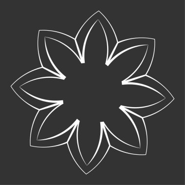 Mandala yayılıyor. Dairesel geometrik motif, simge, şekil - stok vektör çizimi, klip- sanat grafikleri