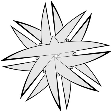 Mandala yayılıyor. Dairesel geometrik motif, simge, şekil - stok vektör çizimi, klip- sanat grafikleri