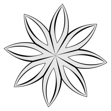 Mandala yayılıyor. Dairesel geometrik motif, simge, şekil - stok vektör çizimi, klip- sanat grafikleri
