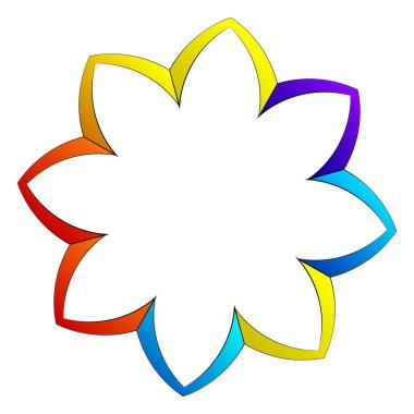 Mandala yayılıyor. Dairesel geometrik motif, simge, şekil - stok vektör çizimi, klip- sanat grafikleri