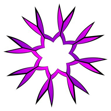 Mandala yayılıyor. Dairesel geometrik motif, simge, şekil - stok vektör çizimi, klip- sanat grafikleri