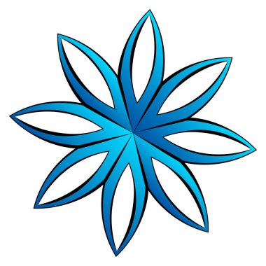 Mandala yayılıyor. Dairesel geometrik motif, simge, şekil - stok vektör çizimi, klip- sanat grafikleri