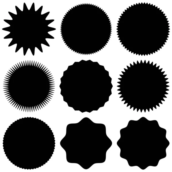 Набір Чорно Білих Векторна Ілюстрація Круглої Рамки — стоковий вектор