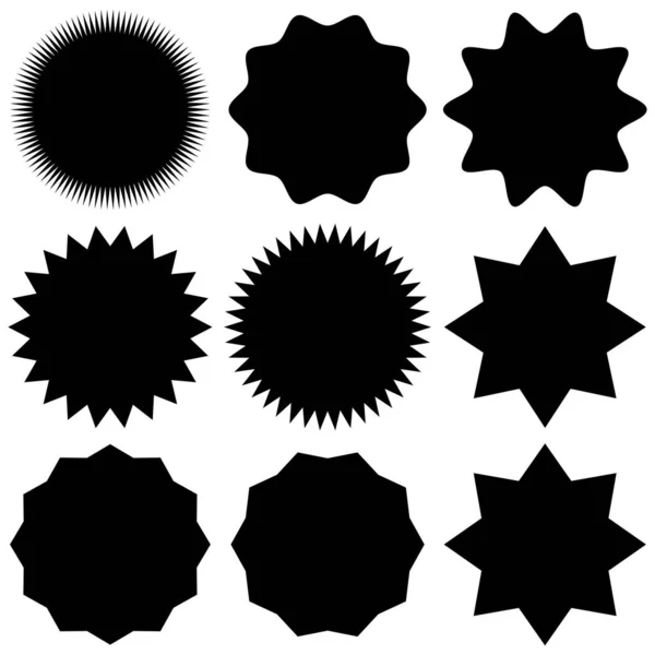 Σύνολο Ασπρόμαυρο Σχήμα Αστεριού Διανυσματική Απεικόνιση — Διανυσματικό Αρχείο