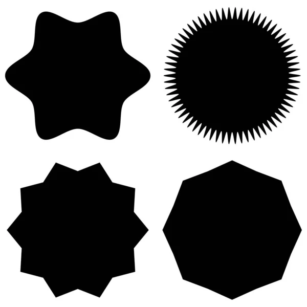 Set Aus Schwarz Weißen Sternen Vektorillustration — Stockvektor