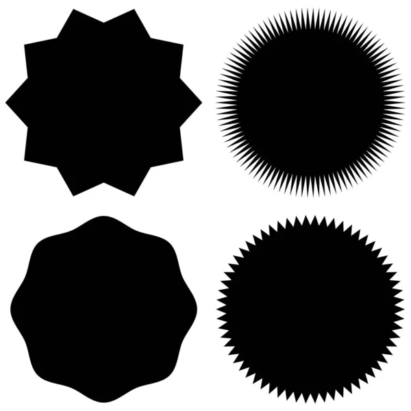 Conjunto Ilustración Vectorial Blanco Negro Una Estrella — Vector de stock