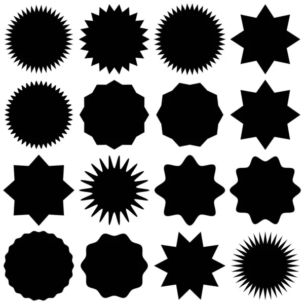 Conjunto Estrellas Blanco Negro — Archivo Imágenes Vectoriales