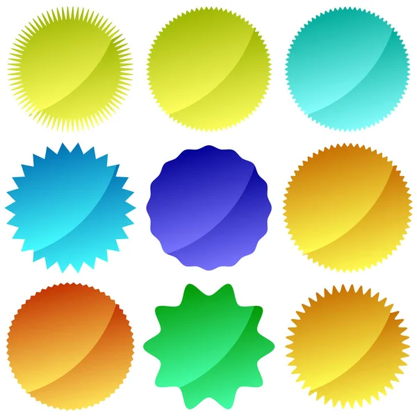 Set Vector Stickers Different Colors — Stock Vector